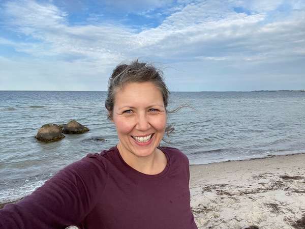 Selfie of a woman by the seaside